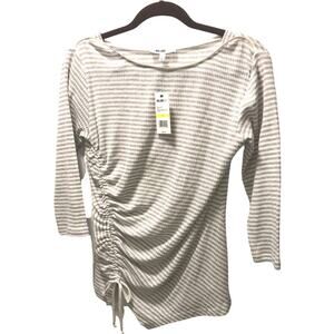 William Rast, size M, White & Gray stripe, gather front, NWT